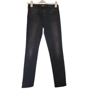 7 For All Mankind Roxanne Skinny Jeans JAMS Black Vintage Wash